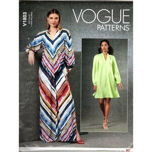 Vogue V1803 Misses XS to M Loose Fitting Bias Cut Dress UNCUT Sewing Pattern